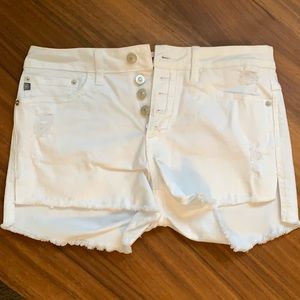 Brand new white high-waisted shorts